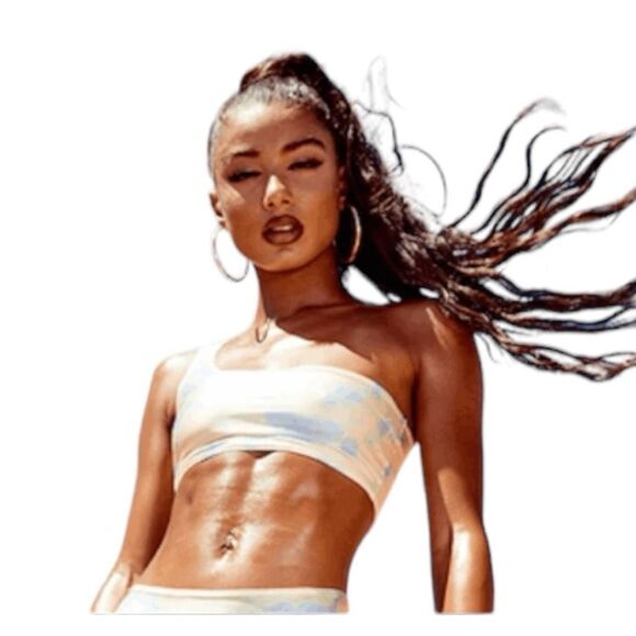 PrettyLittleThings One Shoulder Bikini Top Multi Tie Dye Pull-Over Swimsuit 2 - Picture 4 of 10